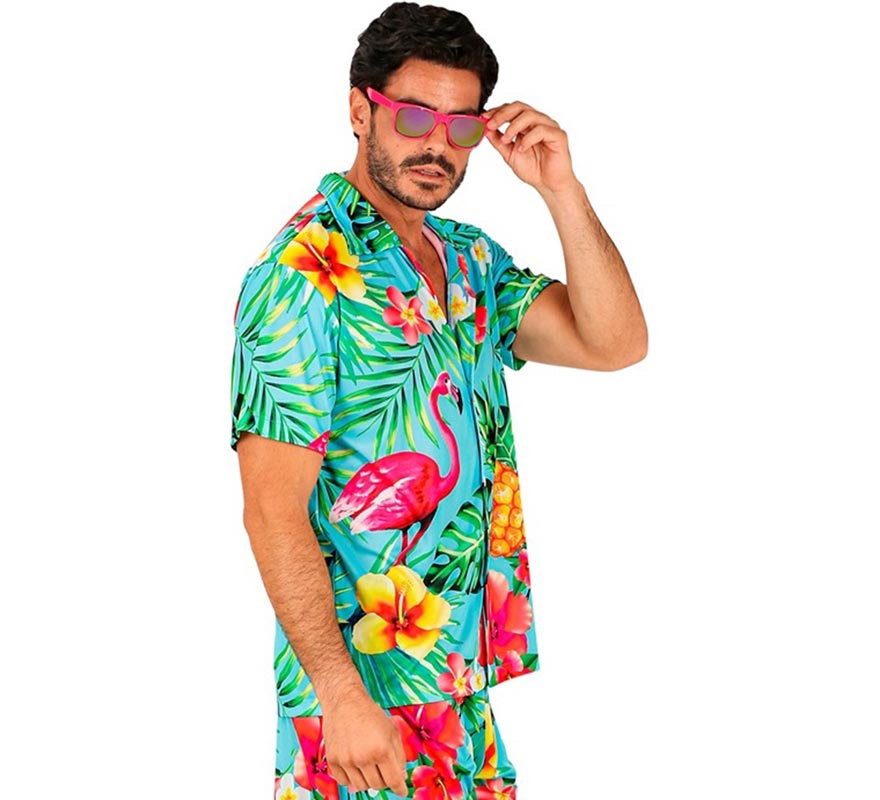 Translation missing: en.Camisa manga corta Hawaiana Estampado Tropical para hombre