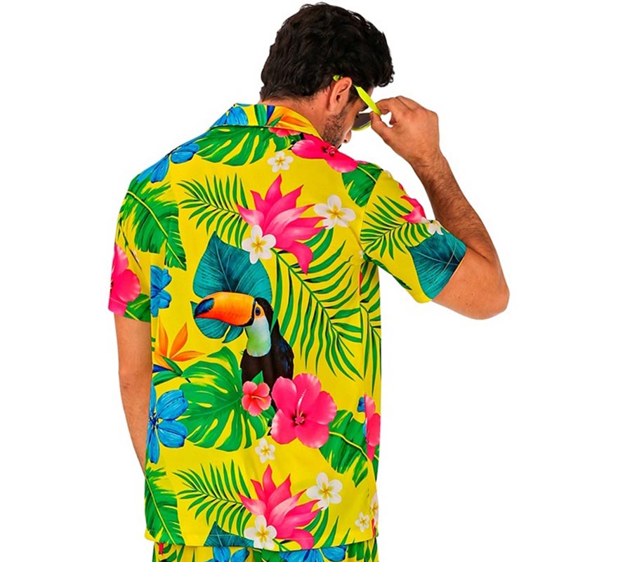 Translation missing: en.Camisa manga corta Hawaiana Estampado Tucán para hombre