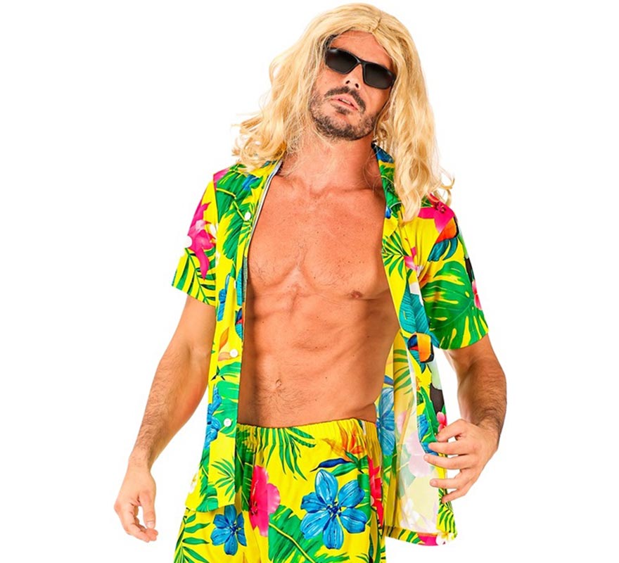Camisa manga corta Hawaiana Estampado Tucán para hombre