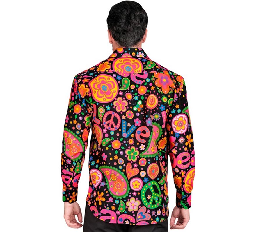Camisa manga larga con Estampado Hippie para hombre