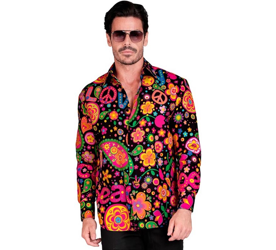 Translation missing: en.Camisa manga larga con Estampado Hippie para hombre