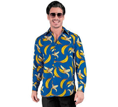 Men's Long-Sleeved Shirt with Banana Print