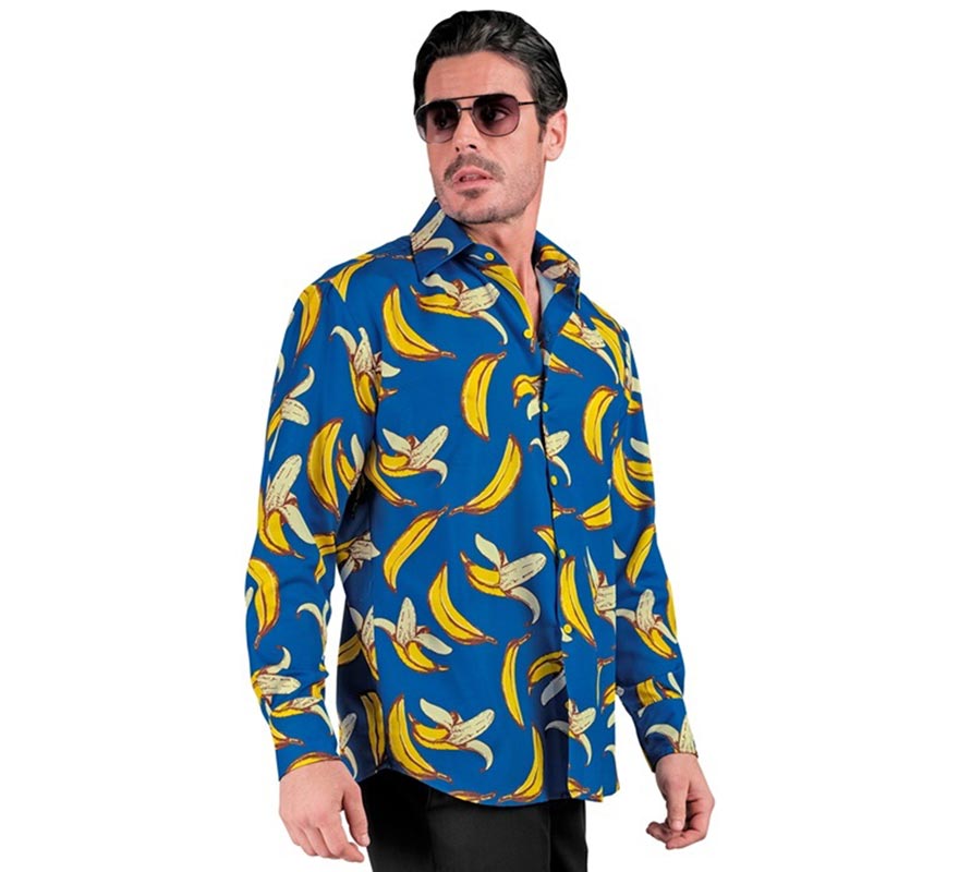 Translation missing: en.Camisa manga larga con Estampado Plátanos para hombre