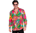 Camisa manga larga Hawaiana Estampado Cacatúa para hombre