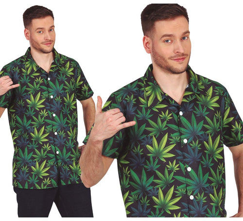 Camisa Marihuana verde oscuro adulto