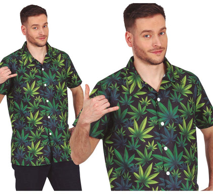 Camisa Marihuana verde oscuro adulto