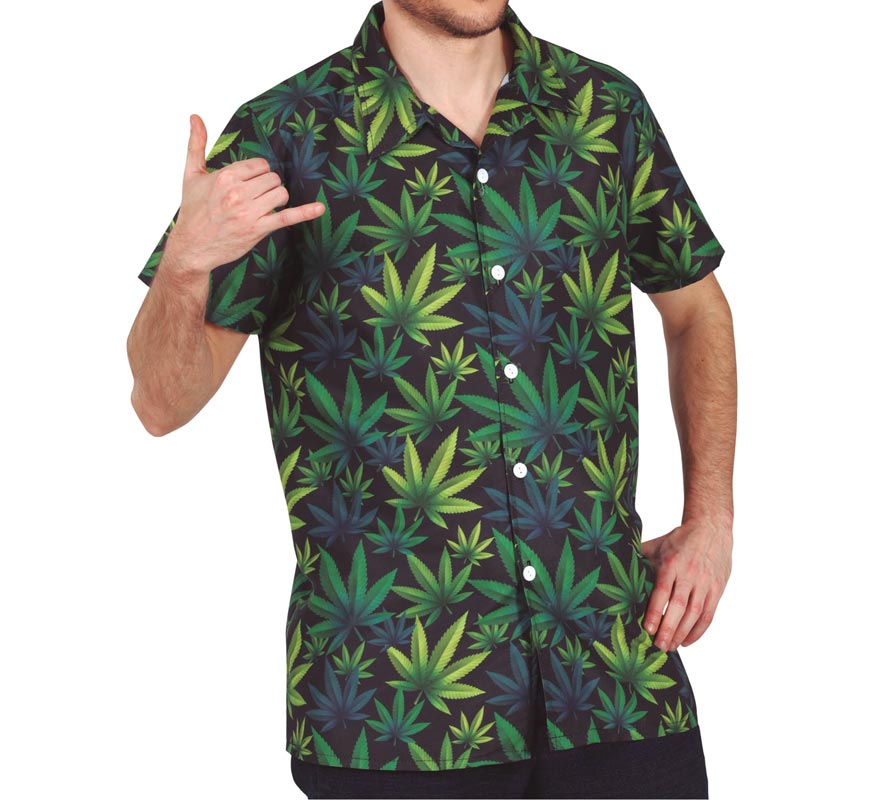 Camisa Marihuana verde oscuro adulto