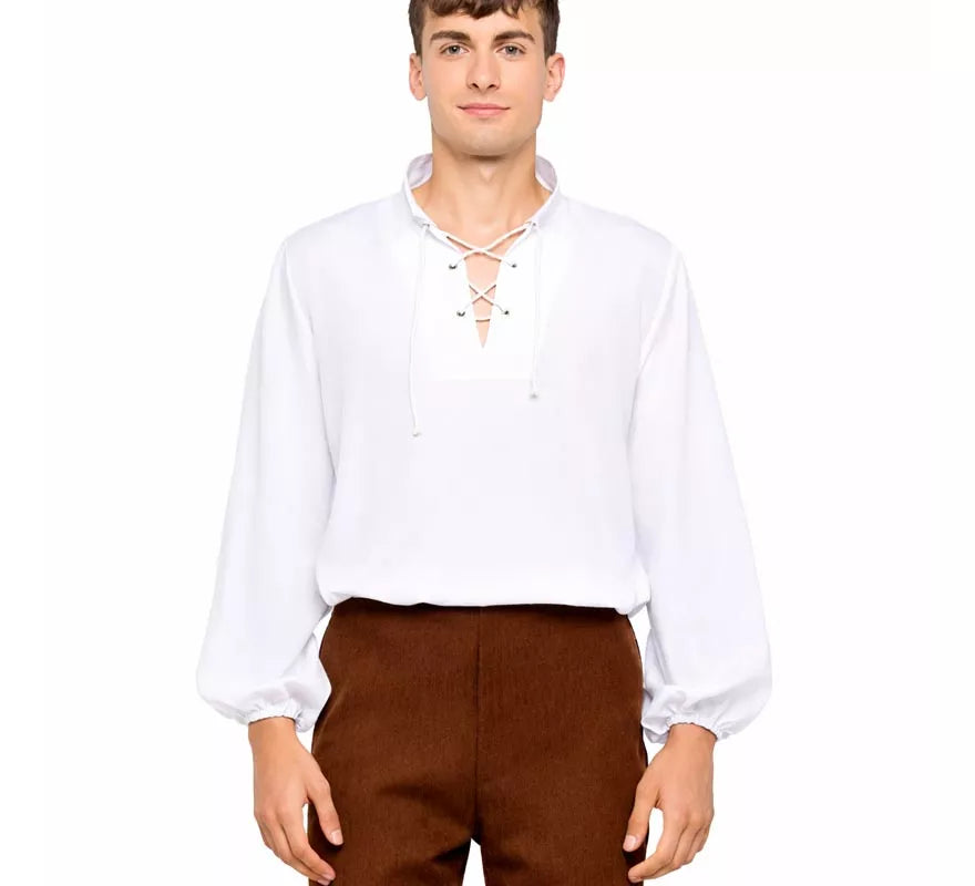 Camisa Medieval blanca para hombre