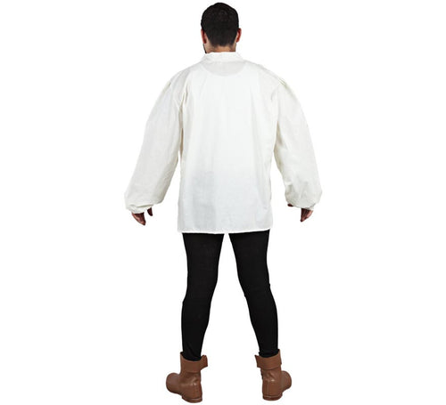 Camisa Medieval de Tabernero blanca para hombre