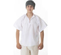 Camisa Medieval o Pirata blanca con cordón para hombre