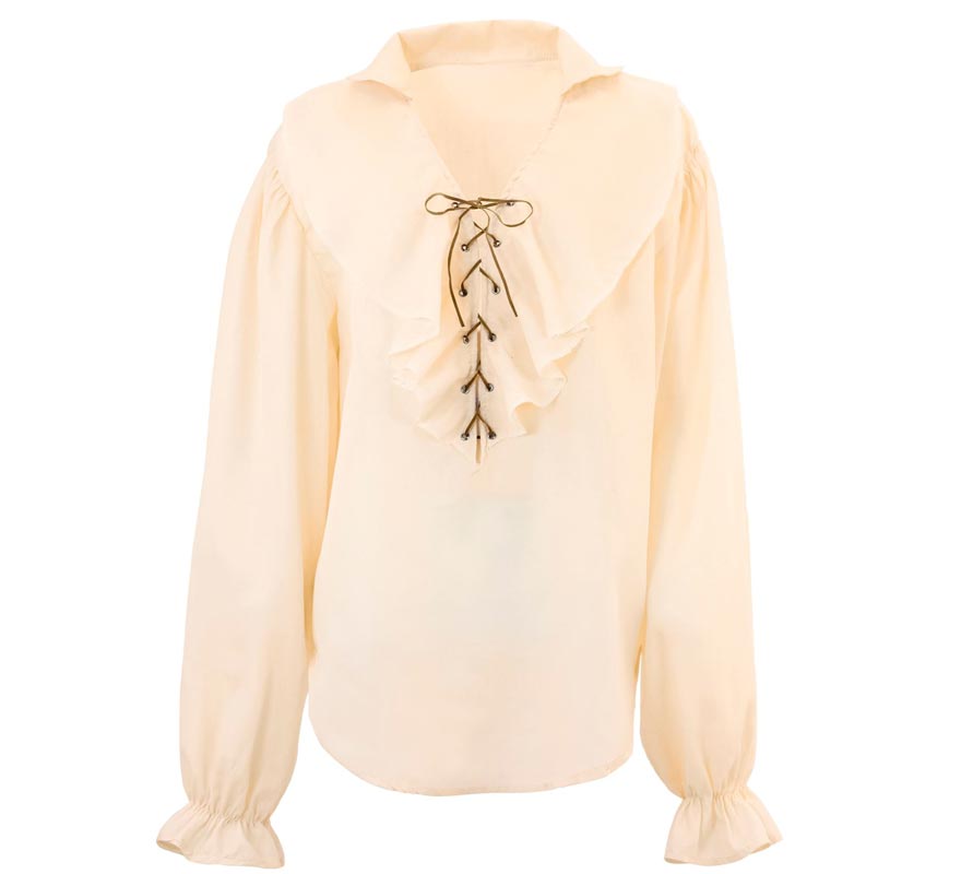 Camisa Medieval Renacentista beige para mujer