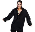 Camisa Negra con Volantes para hombre
