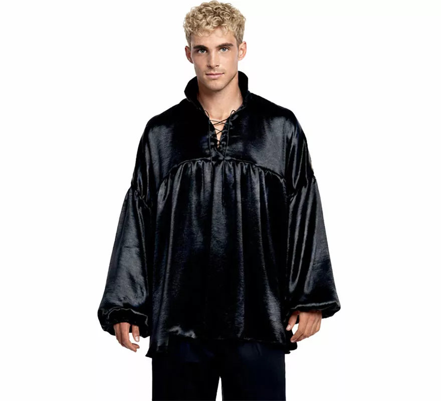 Camisa Negra Medieval o Pirata para hombre
