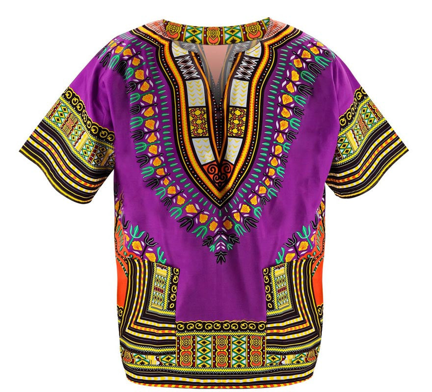 Translation missing: en.Camisa o Dashiki Africana púrpura para hombre