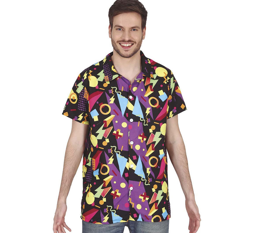 Camisa Oscura de los Años '80 para Adulto