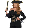 Camisa Pirata Negra con Encaje para mujer