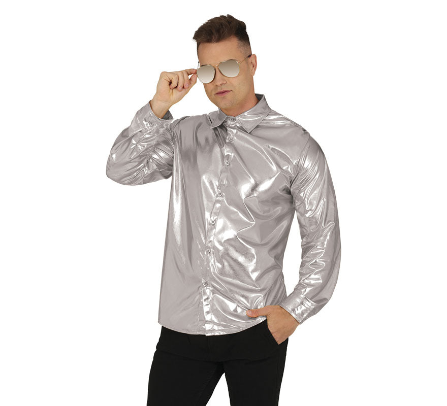 Translation missing: en.Camisa plateada brillante adulto
