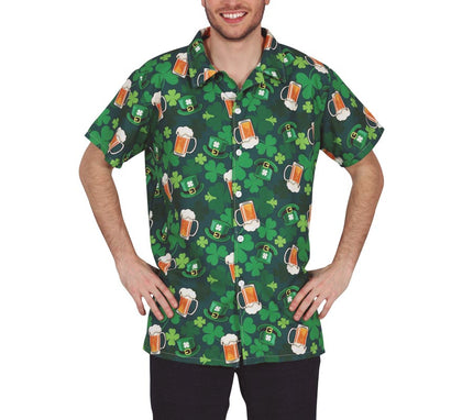Camisa San Patricio cerveza y trébol adulto