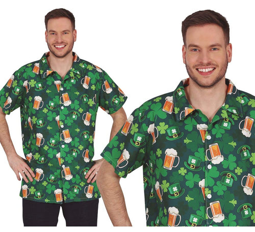 Camisa San Patricio cerveza y trébol adulto