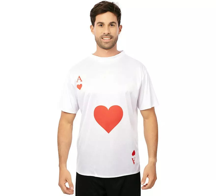 Translation missing: en.Camiseta blanca As de Corazones adulto