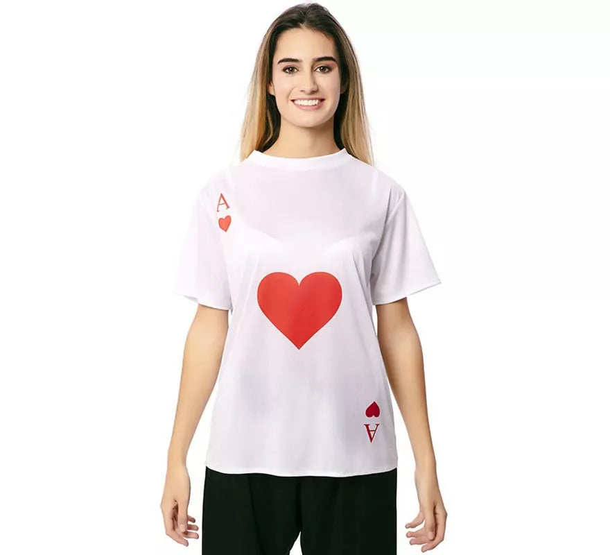 Camiseta blanca As de Corazones adulto