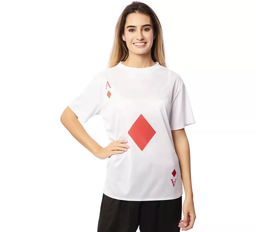 Camiseta blanca As de Diamantes adulto