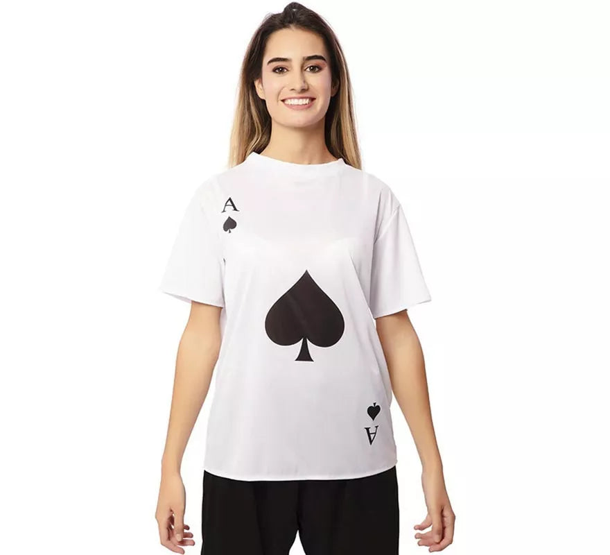Translation missing: en.Camiseta blanca As de Picas adulto
