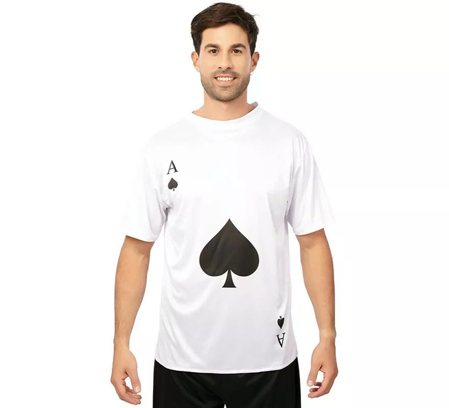 Camiseta blanca As de Picas adulto