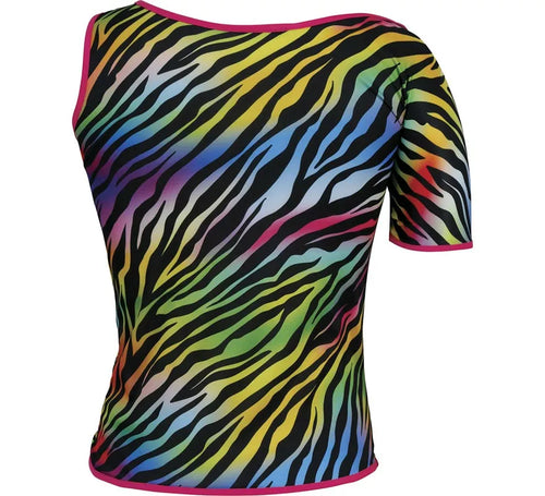 Camiseta Cebra multicolor Años 80 para mujer