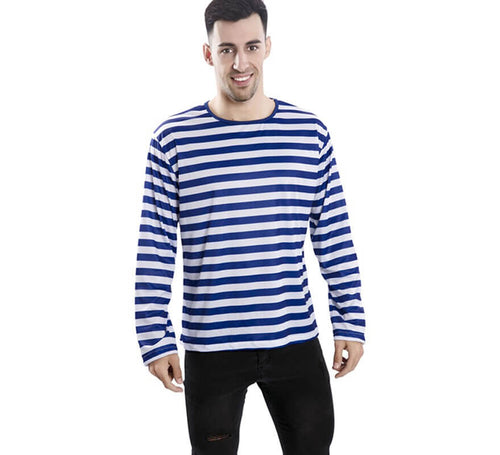 Camiseta con rayas azules y blancas para adultos