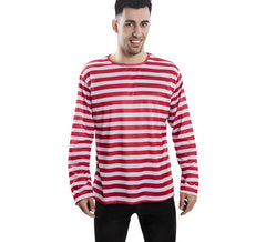 Adult Red and White Striped T-Shirt