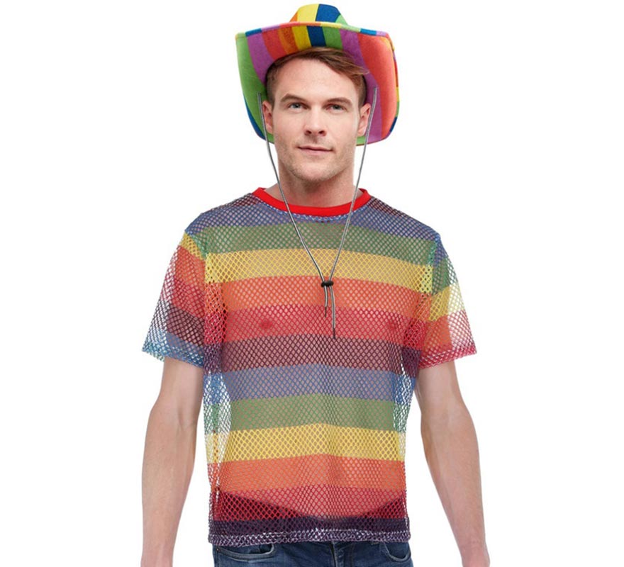 Camiseta de Malla arcoíris unisex adulto