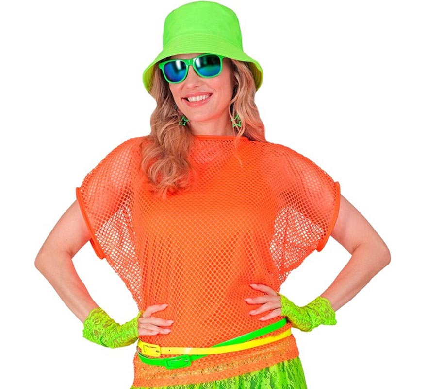 Translation missing: en.Camiseta de Malla naranja neón para mujer