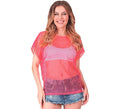 Camiseta de Malla rosa neón para mujer