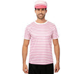 Camiseta de Marinero a rayas rosa adulto