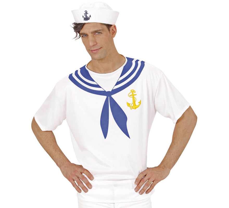 Translation missing: en.Camiseta de Marinero Blanco con Ancla para hombre