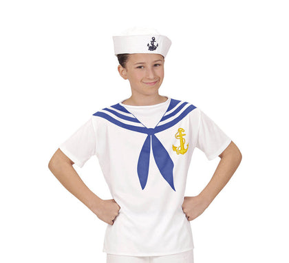 Camiseta de Marinero Blanco con Ancla para infantil
