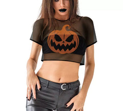 Women's Pumpkin Net T-Shirt