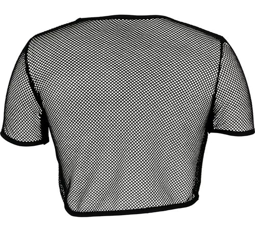 Camiseta de Rejilla Seta negra para mujer