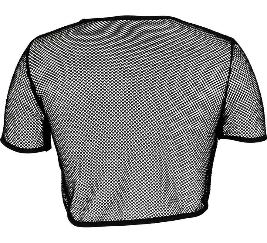 Camiseta de Rejilla Seta negra para mujer