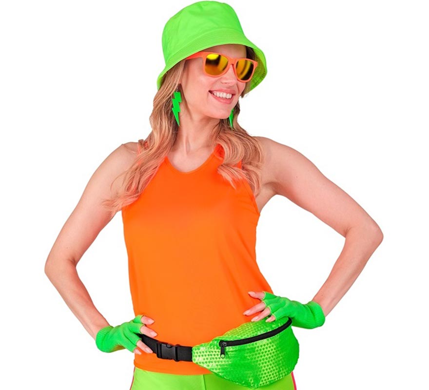 Camiseta de Tirantes naranja neón para mujer