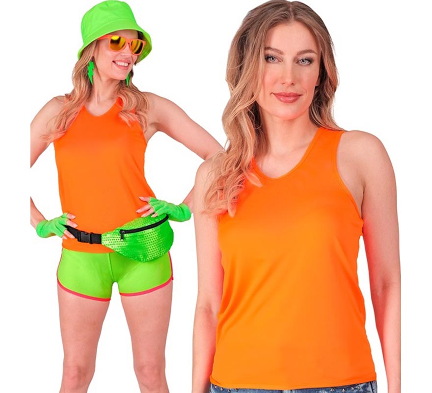 Translation missing: en.Camiseta de Tirantes naranja neón para mujer