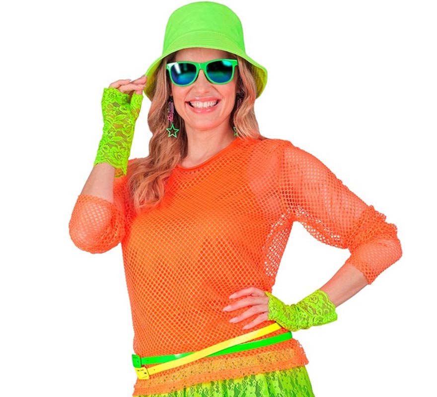 Camiseta de Tirantes naranja neón para mujer