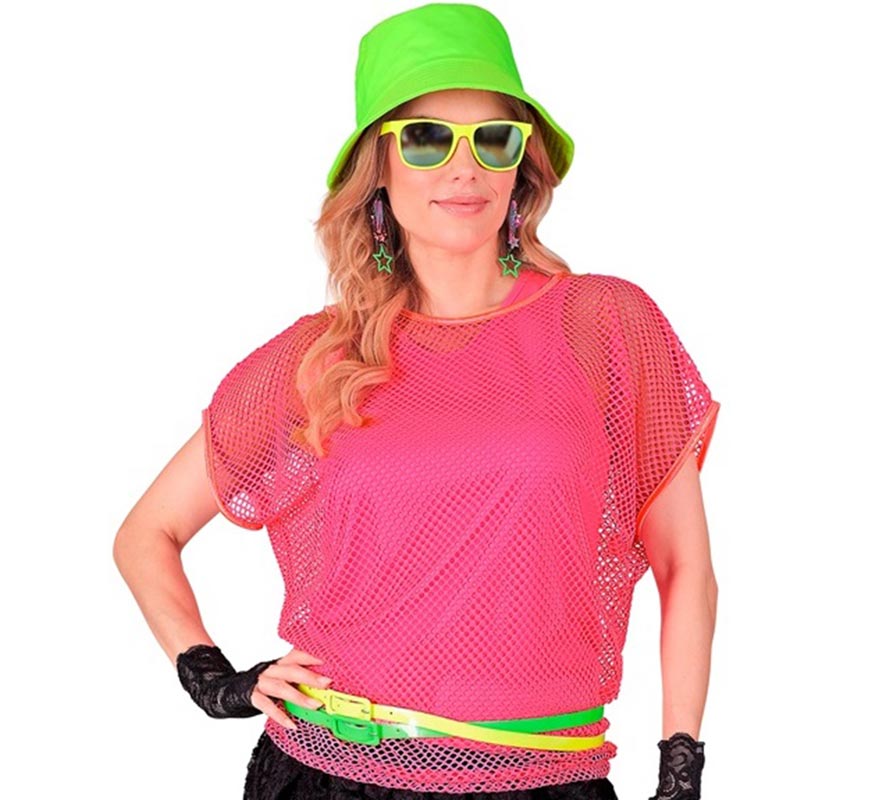 Camiseta de Tirantes rosa neón para mujer