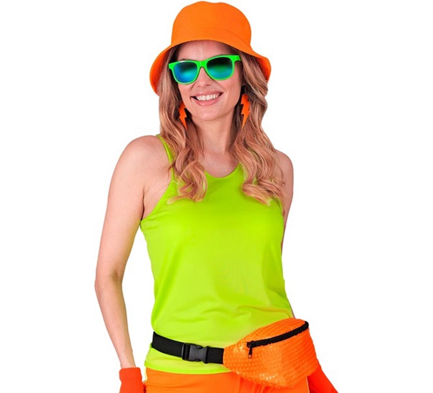 Camiseta de Tirantes verde neón para mujer