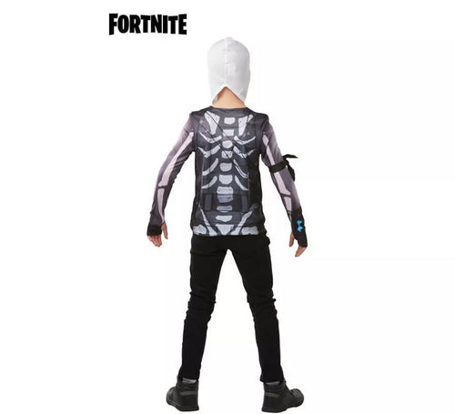 Camiseta Disfraz con Capucha Skull Trooper Fortnite para niño y adolescente