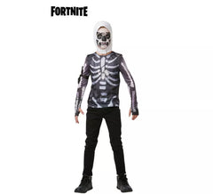 Skull Trooper Fortnite Hooded Costume T-shirt for children and teenagers