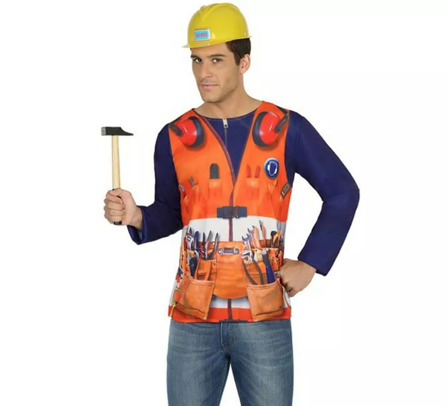Translation missing: en.Camiseta disfraz de Albañil para hombre