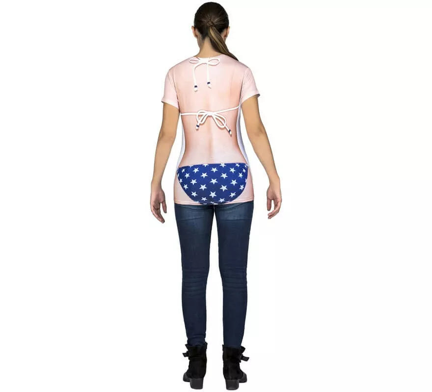 Translation missing: en.Camiseta disfraz de Americana en bikini para mujer