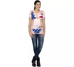 American bikini costume t-shirt for women